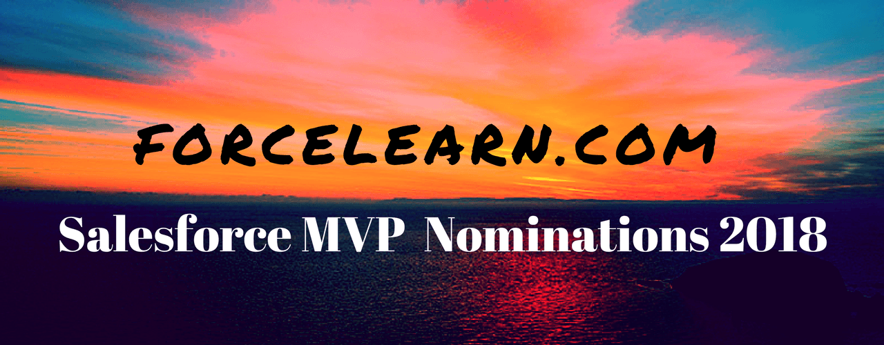 Salesforce MVP Nominations are opened for 2018